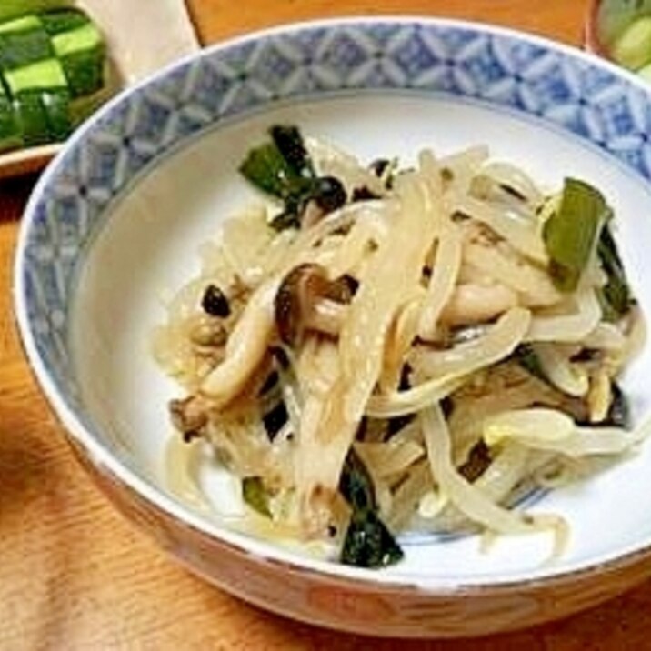 レンジで簡単　もやしと　しめじの　ナムル